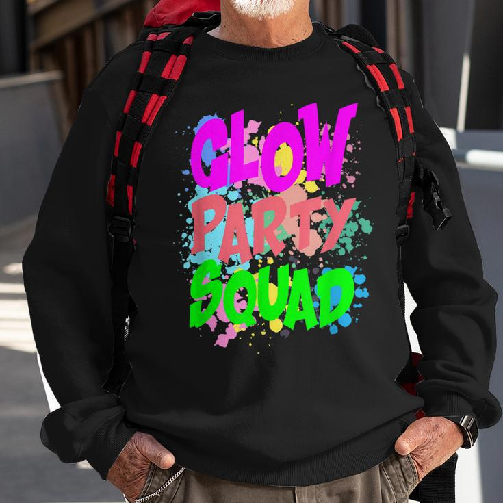 Cool Glow Party Squad Funny Colorful Glow Party Quote Sweatshirt Gifts for Old Men