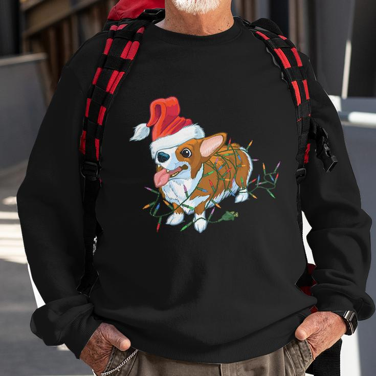Corgi Dog Light Merry Corgmas Santa Corgi Ugly Christmas Funny Gift Sweatshirt Gifts for Old Men