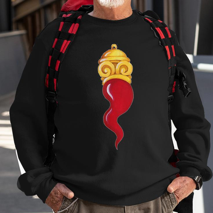 Corno Ionian Horn Red Chilli Neapolitan Good Luck Charm Gift Men Women Sweatshirt Graphic Print Unisex Gifts for Old Men