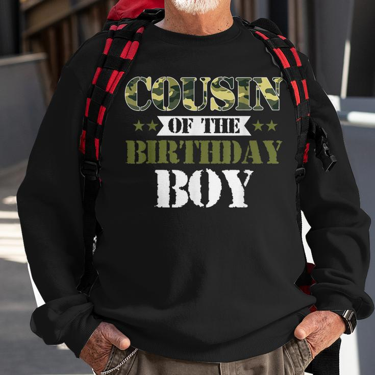 Cousin Of The Birthday Boy Camo Green Army Party Sweatshirt Gifts for Old Men