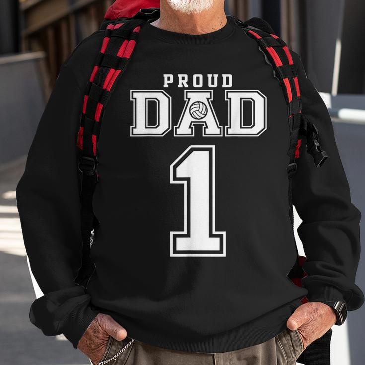 Custom Proud Volleyball Dad Number 1 Personalized For Men Sweatshirt Gifts for Old Men