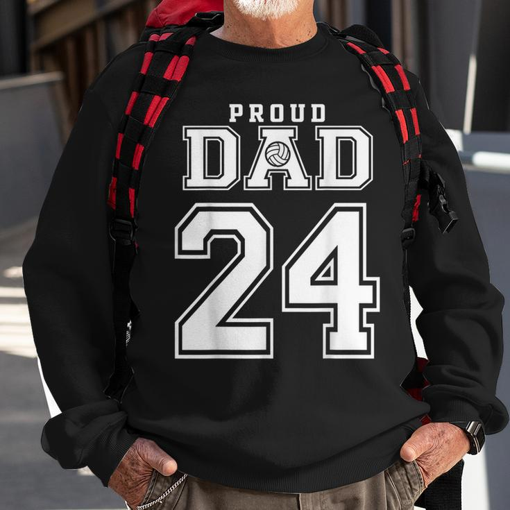 Custom Proud Volleyball Dad Number 24 Personalized For Men Sweatshirt Gifts for Old Men