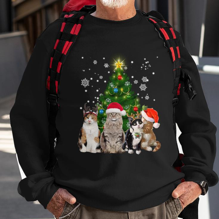Cute Cat Christmas Tree Cat Lover Xmas Cat Mom Gift Sweatshirt Gifts for Old Men