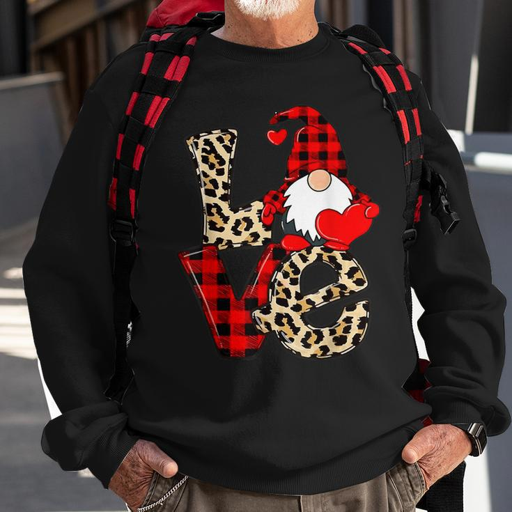 Cute Gnomes Valentines Love Leopard Plaid Couple Matching V4 Sweatshirt Gifts for Old Men