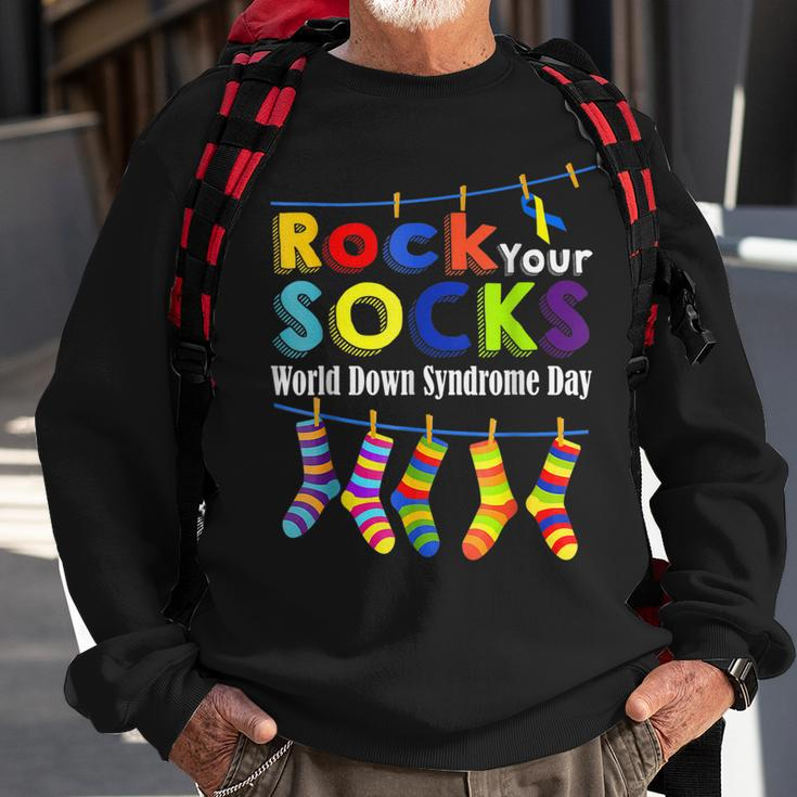 Cute Rock Your Socks 3 21 Trisomy 21 World Down Syndrome Day Sweatshirt Gifts for Old Men