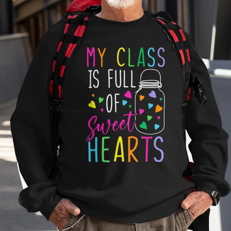 Cute Valentines Day Teacher Gift Love My Sweet Students Men Women Sweatshirt Graphic Print Unisex Gifts for Old Men