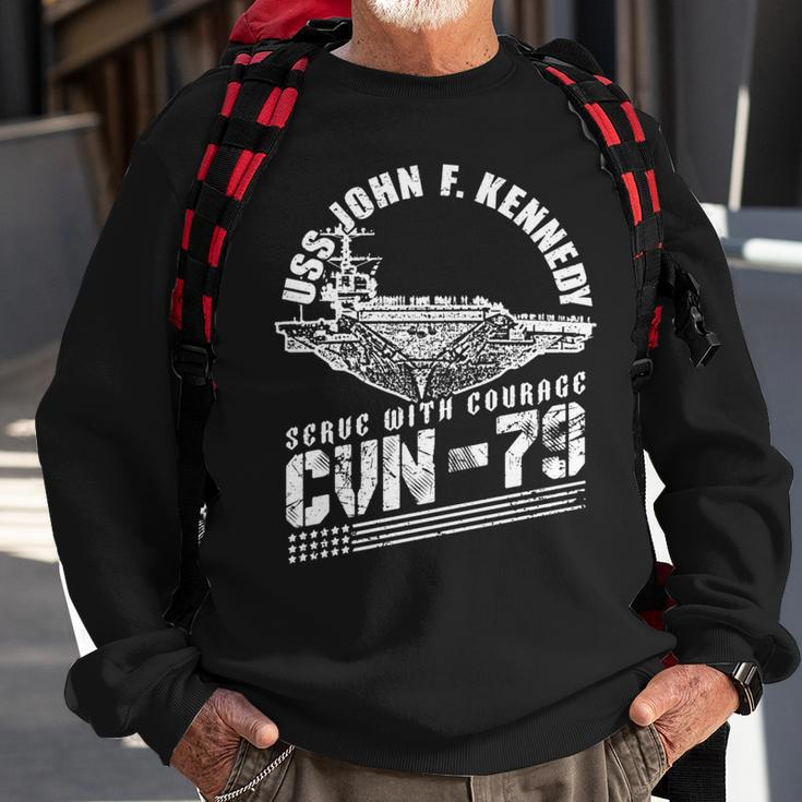Cvn79 Uss John F Kennedy Aircraft Carrier Navy Cvn-79 Sweatshirt Gifts for Old Men