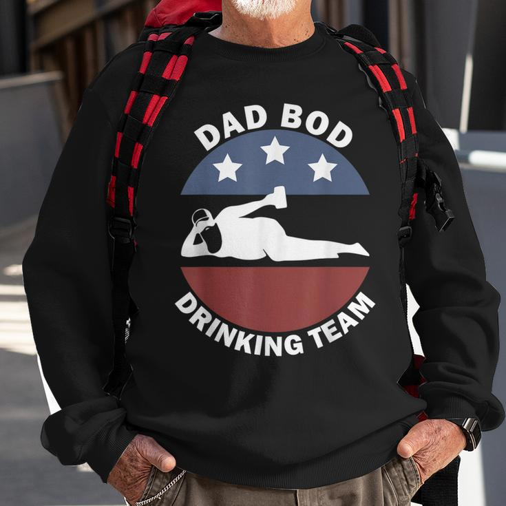 Dad Bod Drinking Team American Us Flag Vintage Fathers Day Sweatshirt Gifts for Old Men