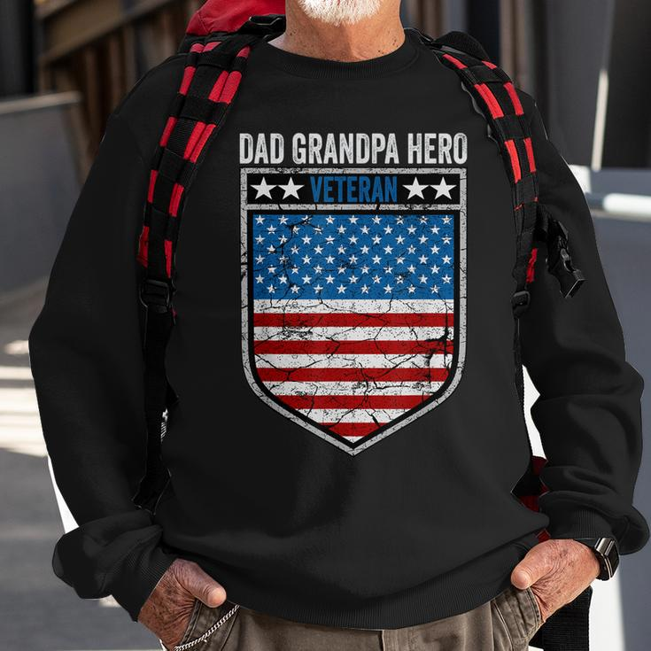 Dad Grandpa Hero Veteran Memorial Day Flag Veterans Day Sweatshirt Gifts for Old Men