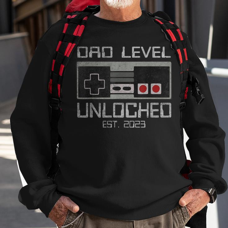 Dad Level Unlocked 2023 Leveled Up To Dad Soon To Be Dad Sweatshirt Gifts for Old Men