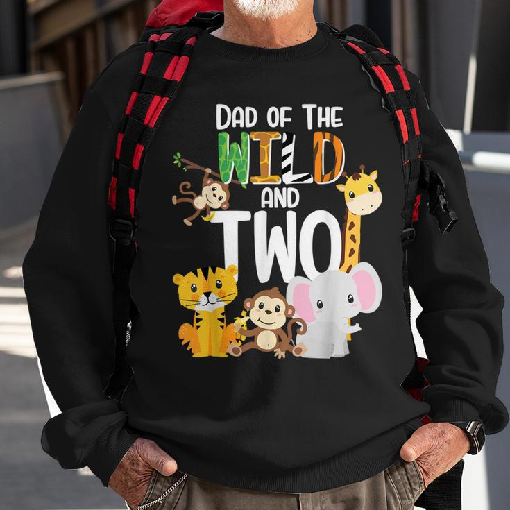Dad Of The Wild And Two Zoo Theme Birthday Safari Jungle Sweatshirt Gifts for Old Men