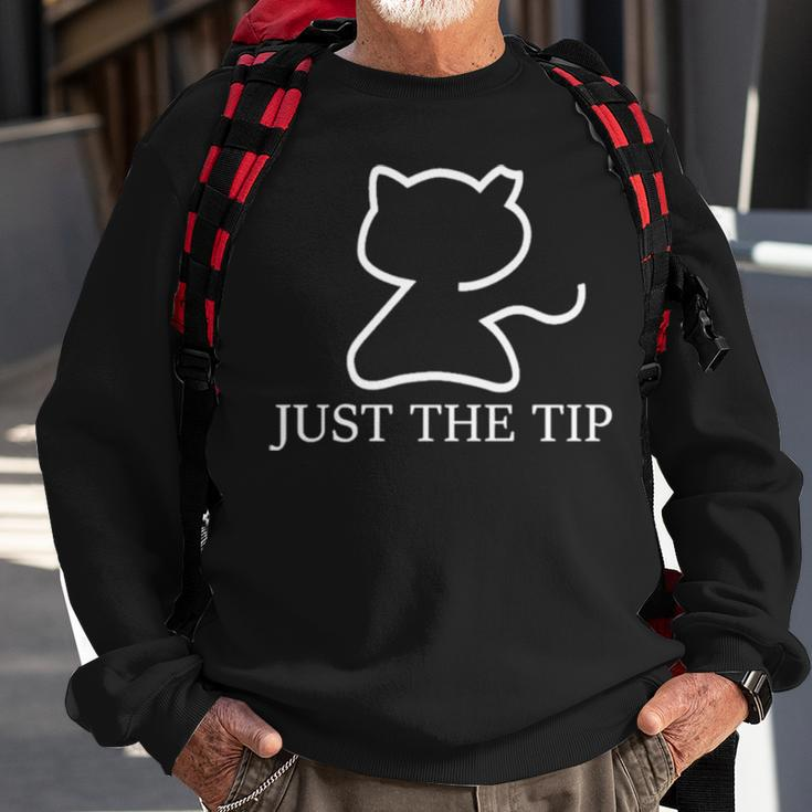Dad To Dogs Just The Tip Cat Sweatshirt Gifts for Old Men
