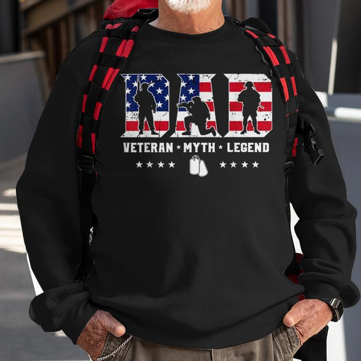 Dad Veteran The Myth The Legend Veterans Day Flag Sweatshirt Gifts for Old Men