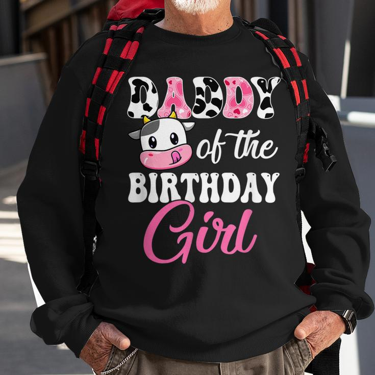 Daddy Of The Birthday Girl Farm Cow 1St Birthday Girl Sweatshirt Gifts for Old Men