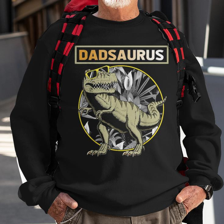 Dadsaurus Dad Dinosaur Fathers Day Gift Sweatshirt Gifts for Old Men