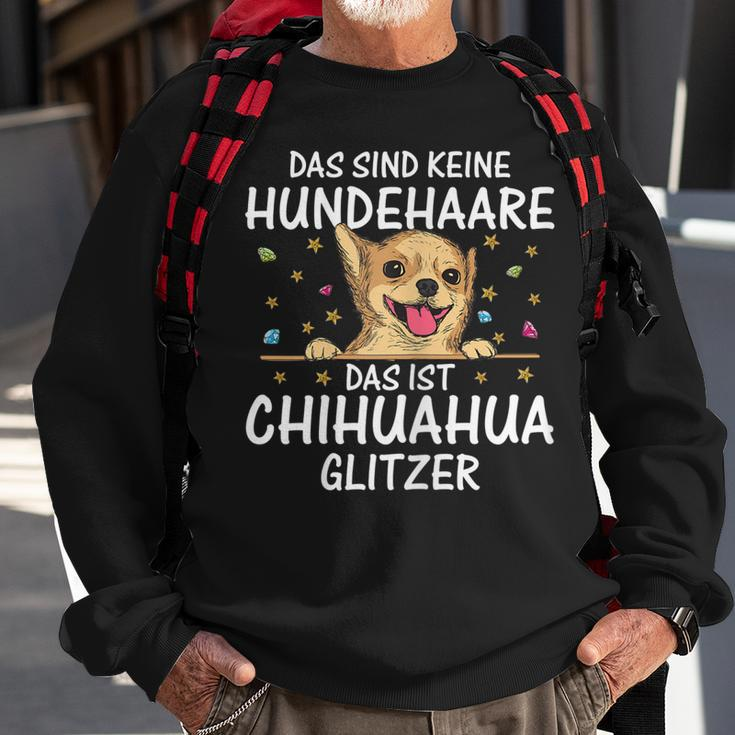 Damen Chihuahua Glitzer Sweatshirt, Süßer Welpen Spruch für Hundehalter Geschenke für alte Männer