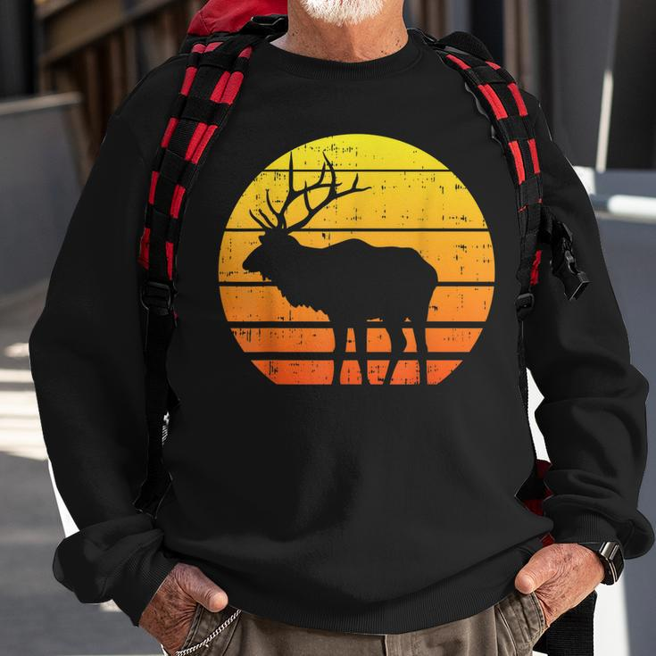 Deer Sunset Elk Buck Hunting Archery Hunter Archer Gift Men Women Sweatshirt Graphic Print Unisex Gifts for Old Men