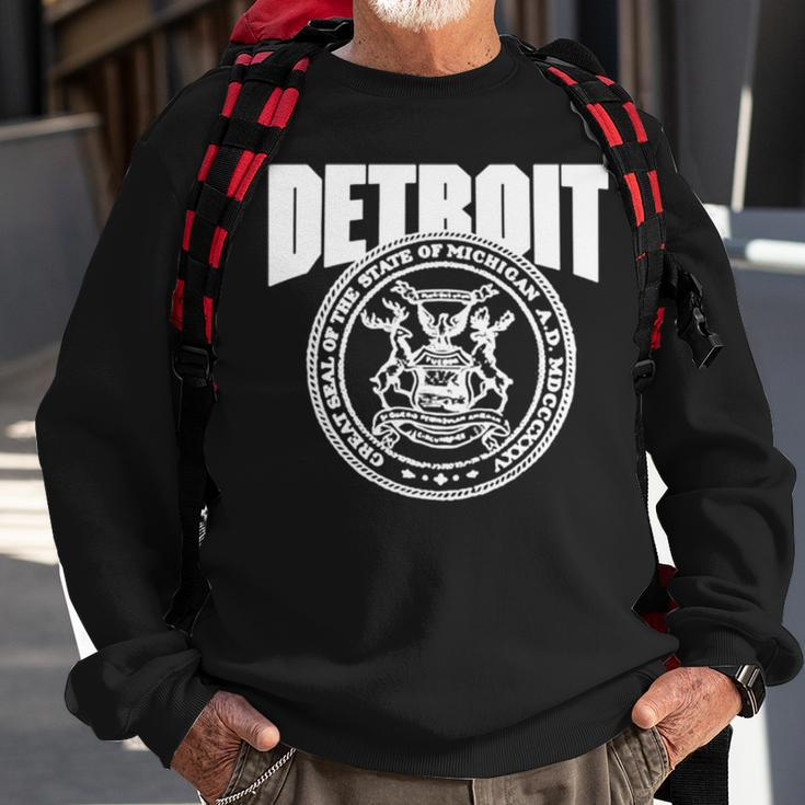 Detroit Great Seal Of The State Of Michgan Sweatshirt Gifts for Old Men