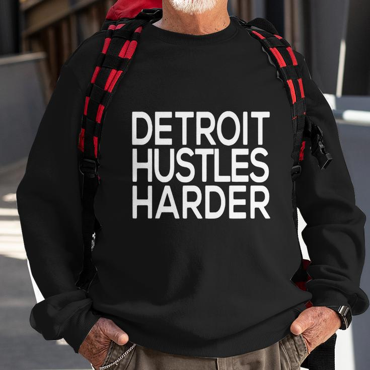 Detroit Hustles Harder Gift Men Women Sweatshirt Graphic Print Unisex Gifts for Old Men