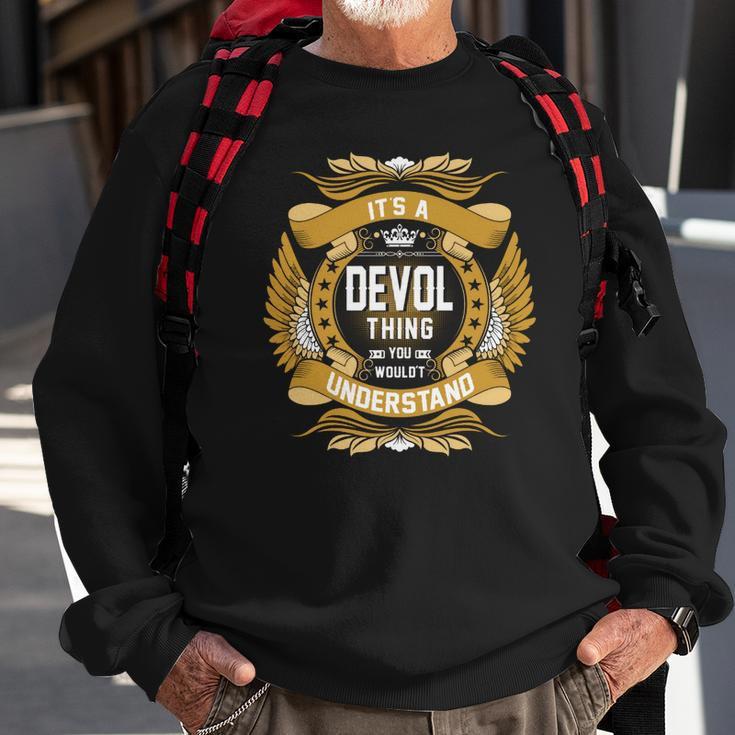 Devol Name Devol Family Name Crest Sweatshirt Gifts for Old Men