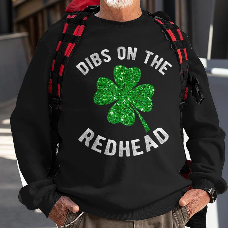 Dibs On The Redhead Funny St Patricks Day Drinking  Sweatshirt Gifts for Old Men
