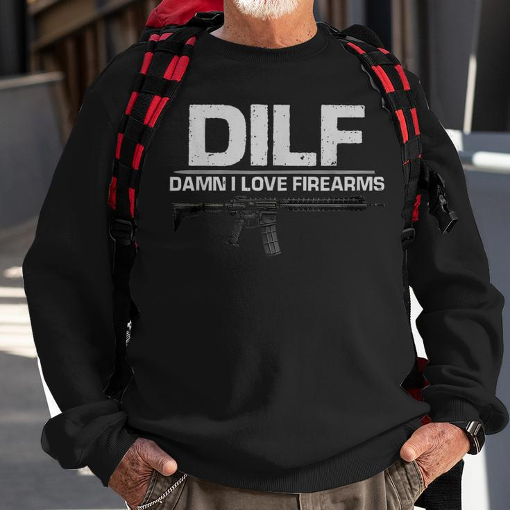 Dilf Damn I Love Firearms Sweatshirt Gifts for Old Men