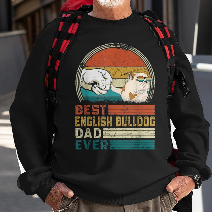 Distressed Best English Bulldog Dad Ever Fathers Day Gift Sweatshirt Gifts for Old Men