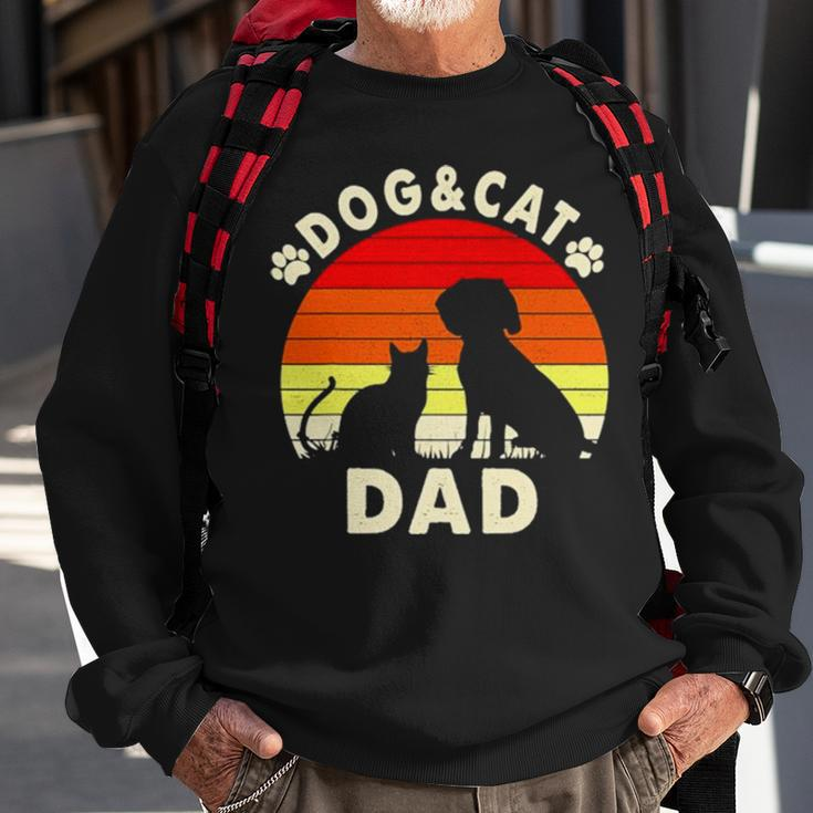 Dog And Cat Dad Vintage Retro Sweatshirt Gifts for Old Men
