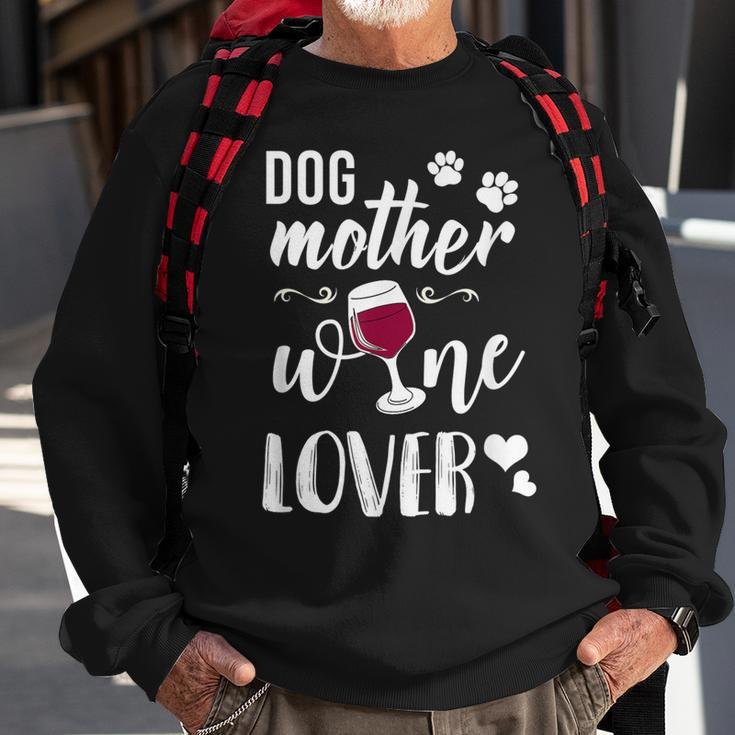 Dog Mother Wine Lover Lustiges Hunde Mum Wein Sweatshirt Geschenke für alte Männer