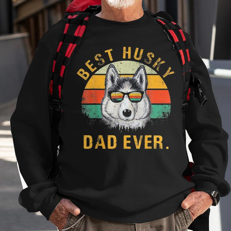 Dog Vintage Best Husky Dad Ever Funny Fathers Day Gifts Sweatshirt Gifts for Old Men