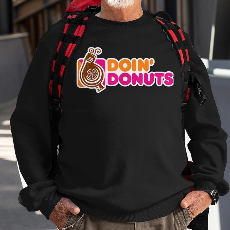Doin Donuts Funny Car Enthusiast Automotive Sweatshirt Gifts for Old Men