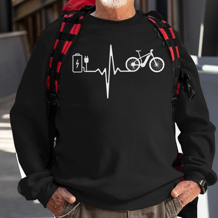 E Bike Herzschlag Elektrorad Mountainbike E-Bike Sweatshirt Geschenke für alte Männer