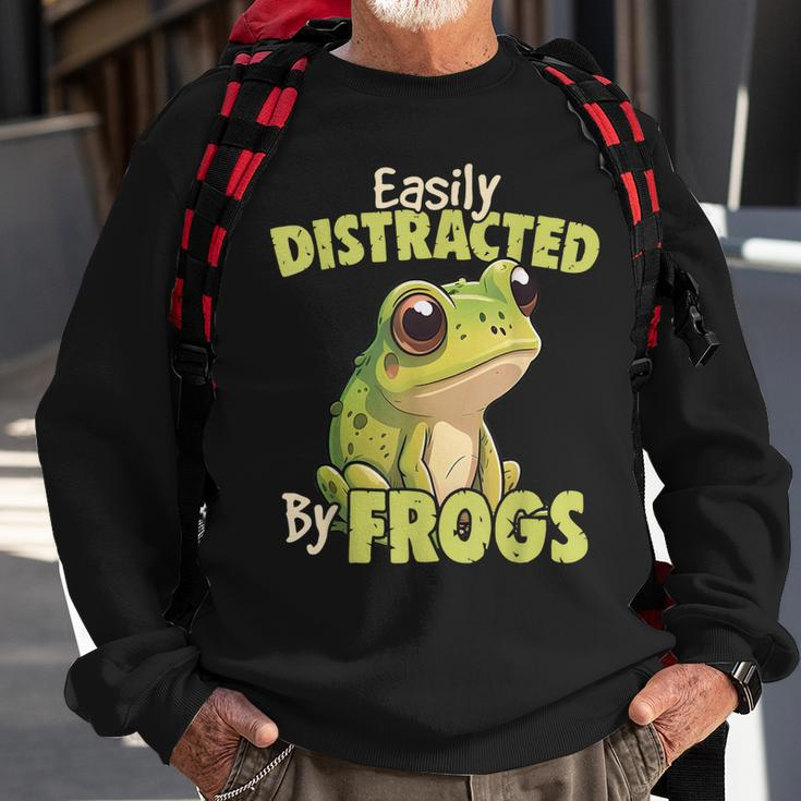 Easily Distracted By Frogs - Frog Lover Sweatshirt Gifts for Old Men