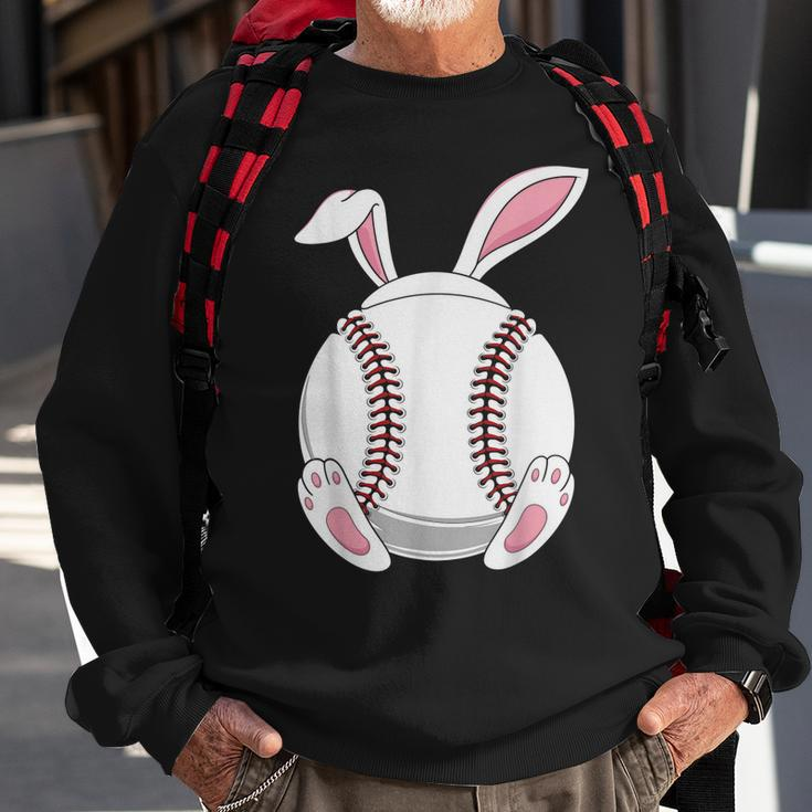 Easter Bunny Baseball - Funny Easter Baseball Rabbit Ears Sweatshirt Gifts for Old Men