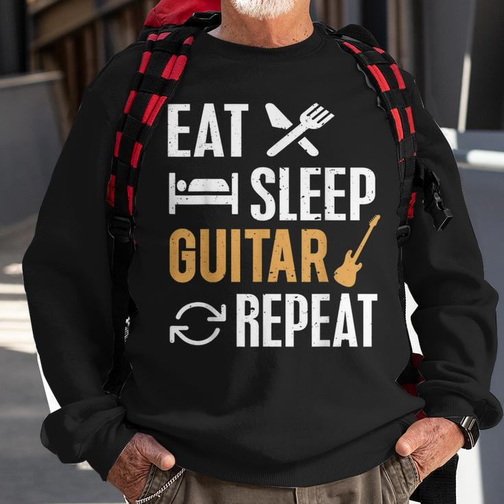 Eat Sleep Guitar Repeat For Guitar Lovers Men Women Sweatshirt Graphic Print Unisex Gifts for Old Men