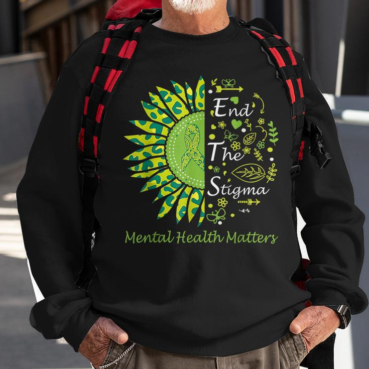 End The Stigma Mental Health Matters Ribbon Awareness Gifts Sweatshirt Gifts for Old Men