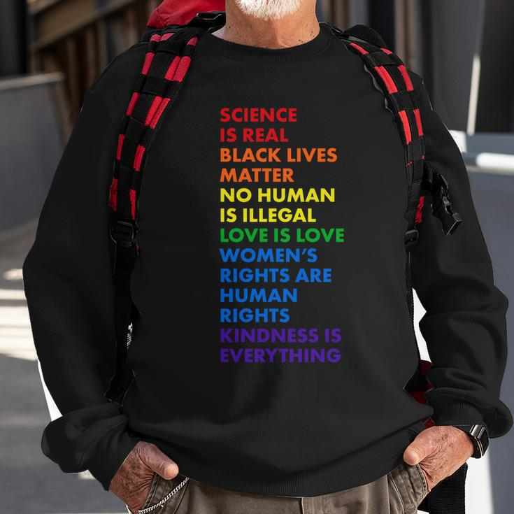 Equality Science Is Real Rainbow V2 Sweatshirt Gifts for Old Men