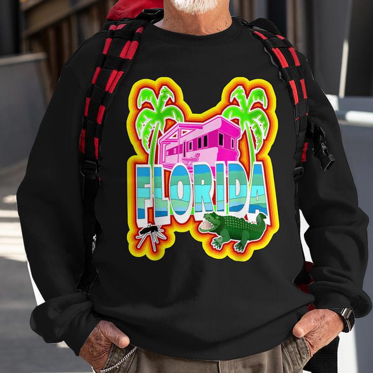 Farbenfroher Redneck Florida Alligator Sweatshirt, Lustiges Käfer-Design Geschenke für alte Männer