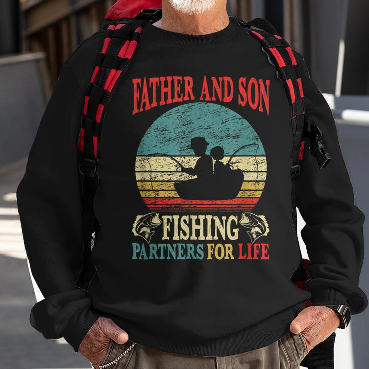 Father Son Fishing Partners For Life Vintage Dad Matching Sweatshirt Gifts for Old Men