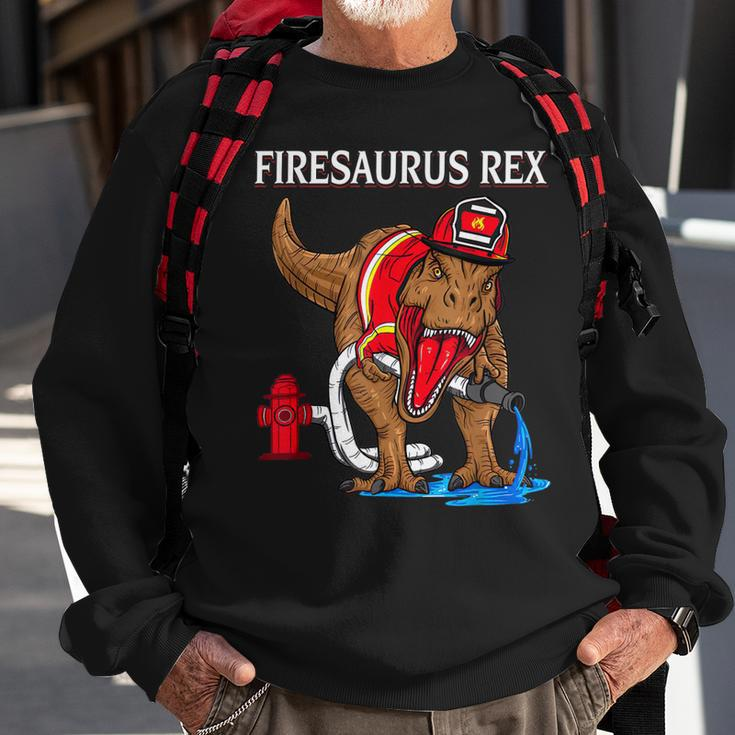 Feuerwehrmann Rex Dinosaurier Sweatshirt, Kinder Tee für Jungen Geschenke für alte Männer