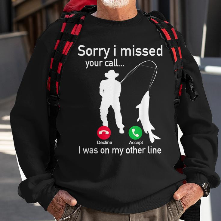 Fishing Phone Call With Fishing Line - Funny Fish Fisherman Sweatshirt Gifts for Old Men