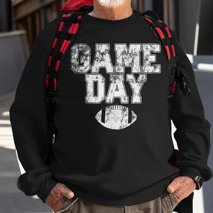 Football Day Game Vintage Distressed Graphic Mens Womens Dad Sweatshirt Gifts for Old Men