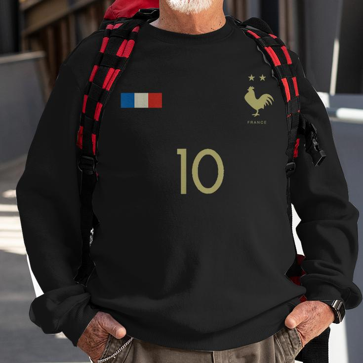 France Number 10 French Soccer Retro Football France Sweatshirt Gifts for Old Men