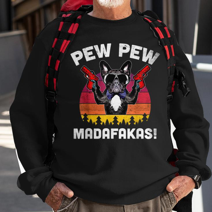 Frenchie Pew Pew Madafakas - Vintage French Bulldog Pew Sweatshirt Gifts for Old Men