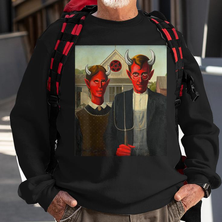 Funny Devil Lover Satan Satanic Halloween Wiccan Devil Sweatshirt Gifts for Old Men