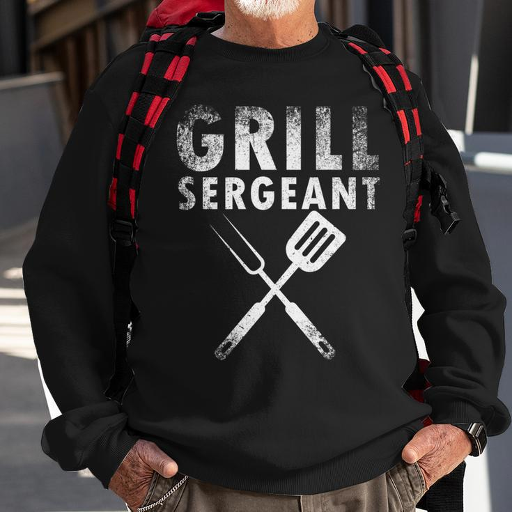 Funny Fathers Day Gift Grill Sergeant Grilling Dad Vintage V2 Sweatshirt Gifts for Old Men