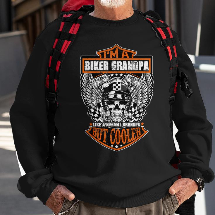 Funny Im A Biker Grandpa Like A Normal Grandpa But Cooler Sweatshirt Gifts for Old Men