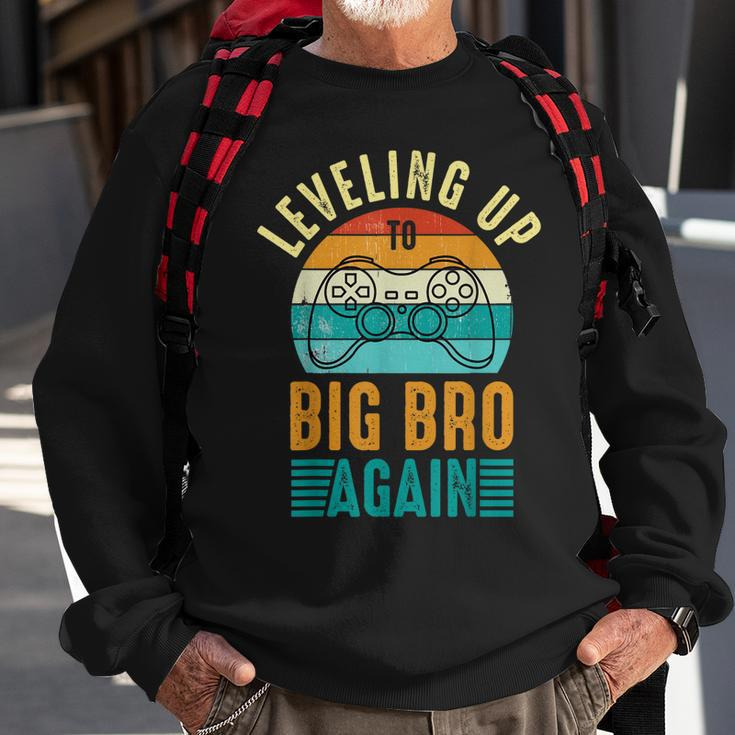 Funny Leveling Up To Big Bro Again Vintage Big Brother Again Sweatshirt Gifts for Old Men
