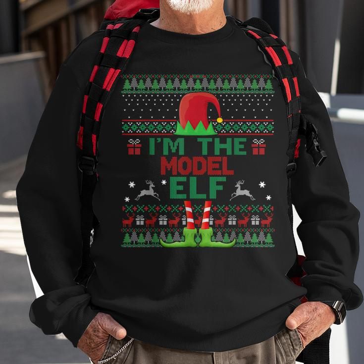 Funny Matching Ugly Im The Model Elf Christmas Men Women Sweatshirt Graphic Print Unisex Gifts for Old Men