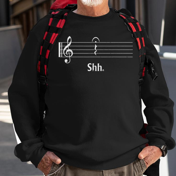 Funny Music Lover Musician Shh Quarter Rest And Fermata Sweatshirt Gifts for Old Men
